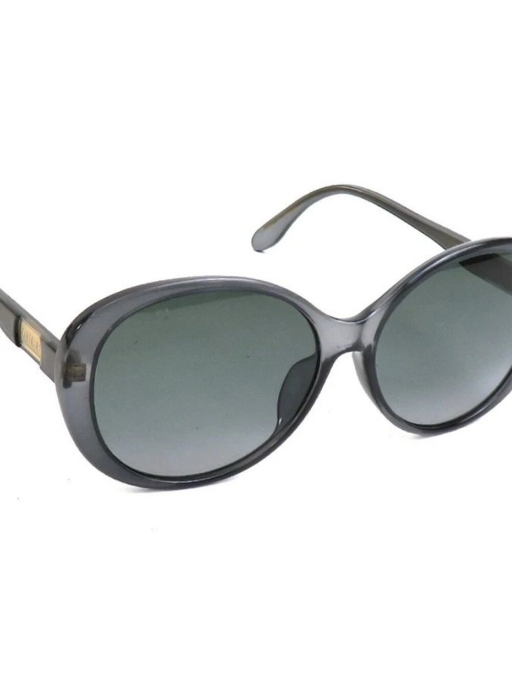 GUCCI Sunglasses Clear Black/Khaki Plastic/Goldtone -